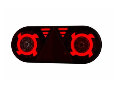 Lampa zespolona tylna z trójkątem odblask. HOR 105, STELLA, diodowa 12/24 V, prawa (6-funkcyjna, przewód okrągły 6x0,5 mm2, długość 2 m)